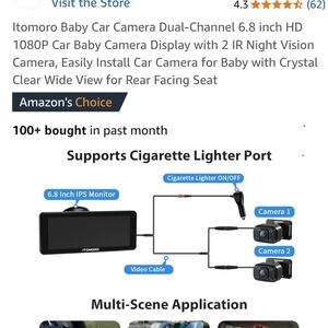 Itomoro Baby Car Camera with Dual-Channel Display